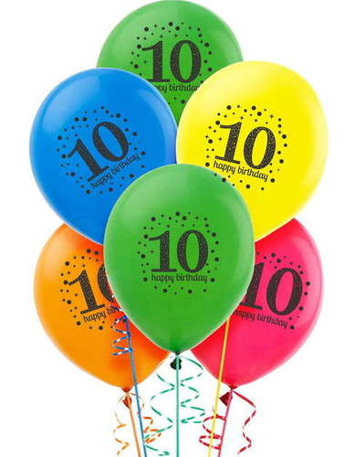 Multi Happy 10Th Birthday Balloons