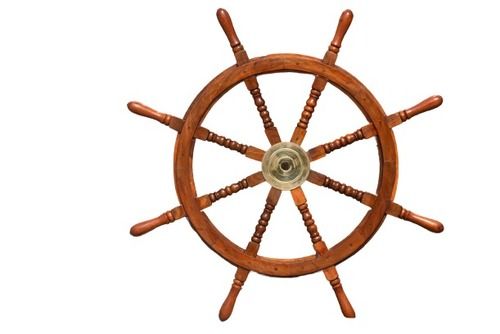 Brown Nautical Wooden Ship Wheel 36 Inch Wheel For Boat And Ship Steering