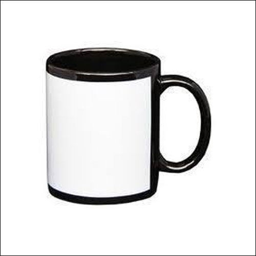 Black Mug Printing With White Patch