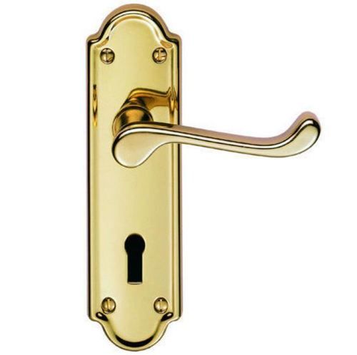 Polished Designer Brass Lever Handle Door Locks