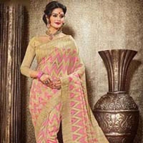 Various Colors  Are Available Captivating Cream Jacquard Silk Saree