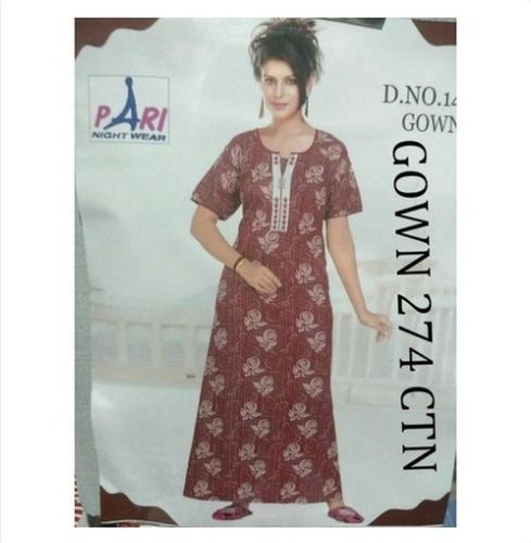 Various Ladies Fully Stitched Printed Cotton Nightgown