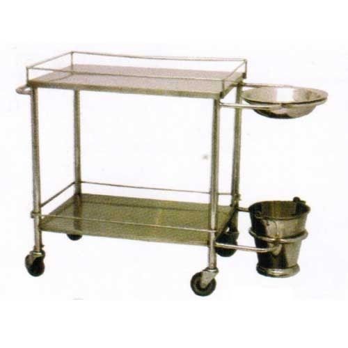Silver Stainless Steel Dressing Trolley