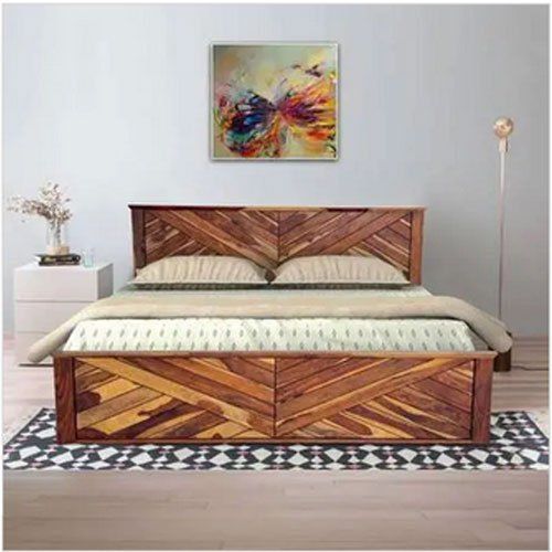 Brown Modular Wooden Double Bed