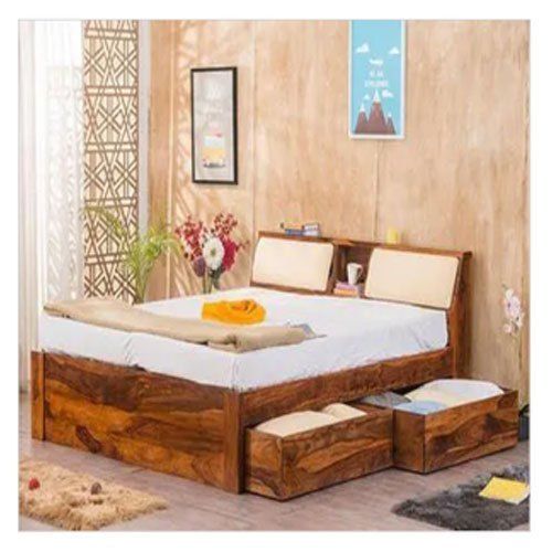 Designer Brown Wooden Double Bed