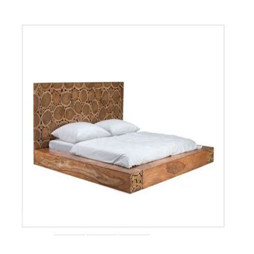 wooden double bed