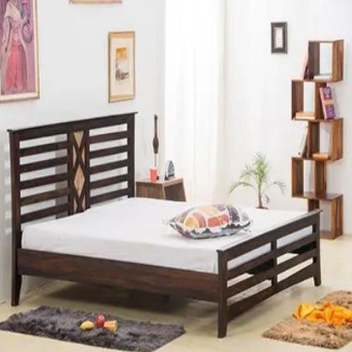 Modular Brown Wooden Double Bed