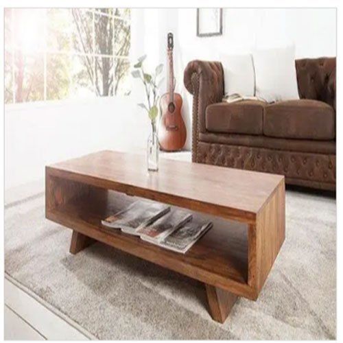 Rectangular Brown Wooden Center Table