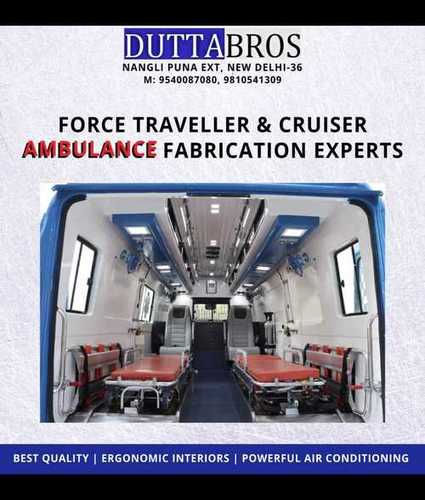 Ambulance Body Fabrication Service - FRP And ACP Materials, Full Fabrication Work for Force Traveller, Force Cruiser (Trax) & Tata Winger BS6 - 30 Days Offline Service