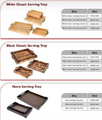 Black Classing Wooden Serving Trays