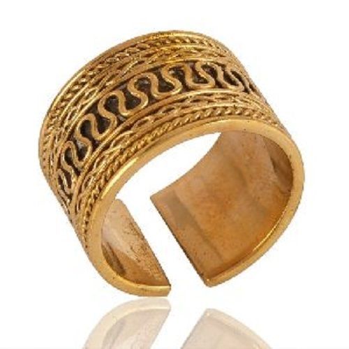 18K Yellow Gold Plated Open Adjustable Ring