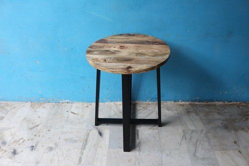 Handmade Iron Mango Wooden Round Shape Dining Table