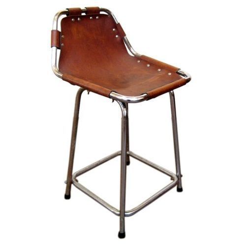 Iron Metal Genuine Leather Bar Chair