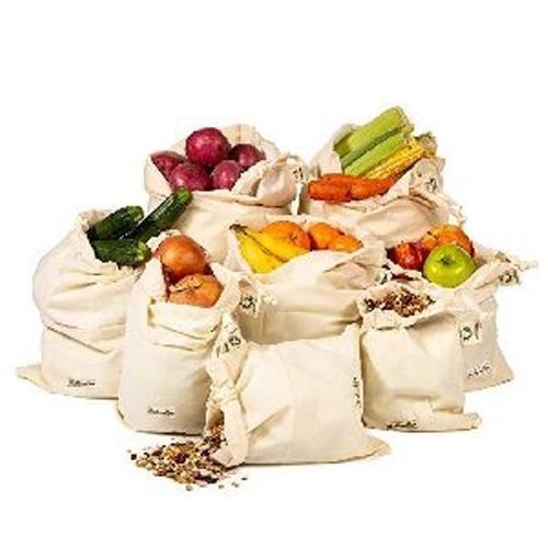 White Plain Cotton Vegetable Bags