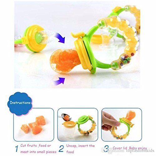 Baby Plastic Rattle Food Feeder