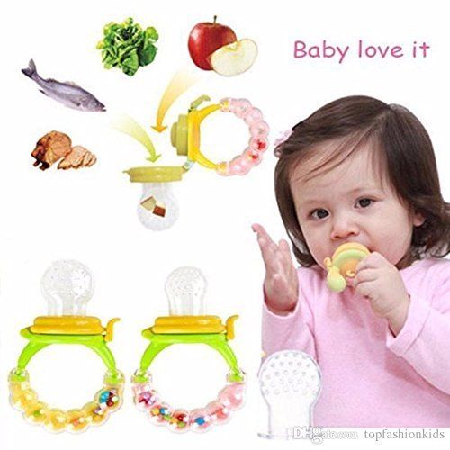Designer Baby Rattle Food Feeder
