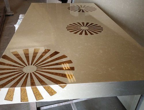 Beige Marble Resin Apoxy Table Top