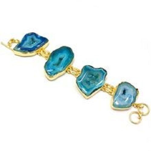 Fashion Gold Plated Agate Slice Charms Simple Bracelets