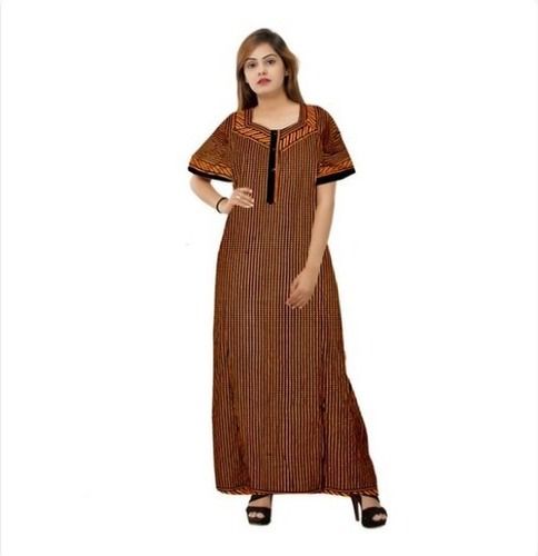 Cotton Ladies Regular Wear Multicolour Nightgown