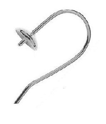 कैप और पिन के साथ स्टर्लिंग सिल्वर ईयरवायर लिंग: महिलाएं