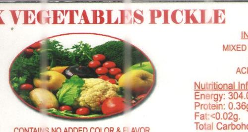 Pure Mix Veg Pickles Ingredients: Vegetables