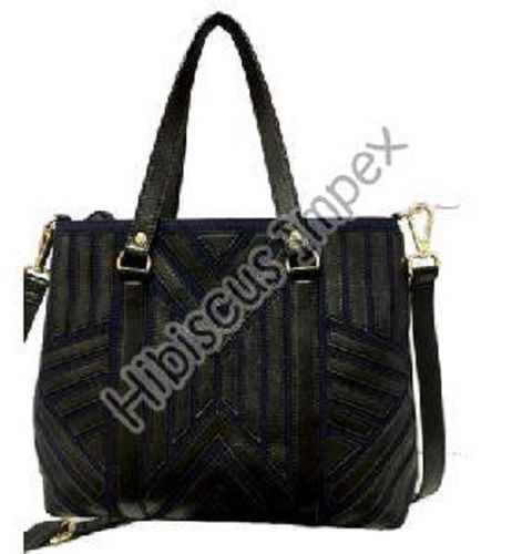 Black Color Ladies Leather Shoulder Bags