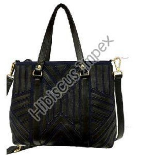 Black Color Ladies Leather Shoulder Bags Gender: Women