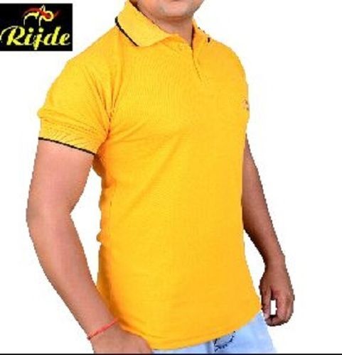 Yellow Half Sleeve Mens T Shirts