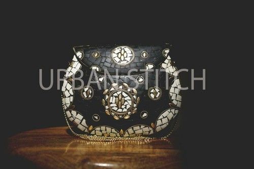 Multicolor Ladies Handmade Mosaic Clutch Cum Sling Bag