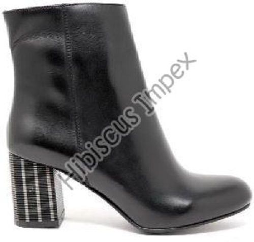 Black Leather Ladies Fancy Boots