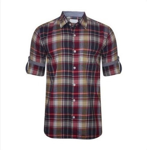 Mens Half Sleeve Check Shirt