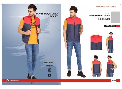 एंटी रिंकल नेवी ब्लू और रेड बॉम्बर क्विल्टेड जैकेट