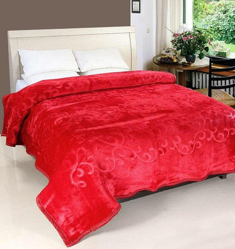 Pink Red Color Printed Blanket