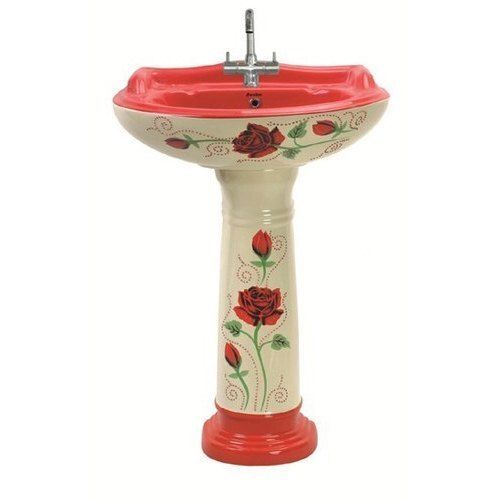 Vertical Ceramic Pedestal Wash Basin