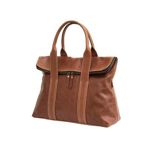 Brown Custom Professional Leather Ladies Shoulder Tote Bag