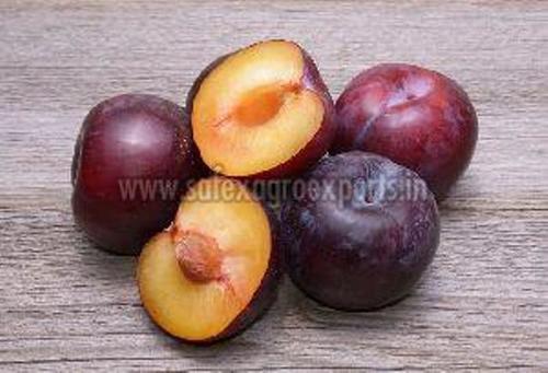 Fresh Plum In Wooden Box