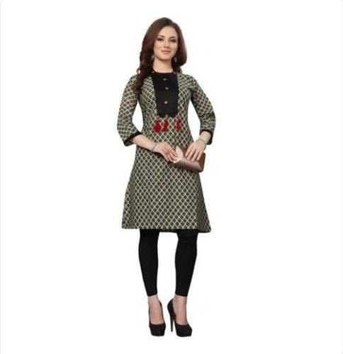 Black Ladies Ethnic Cotton Kurti