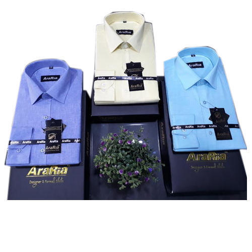 Multicolor Mens Collar Neck Formal Shirt