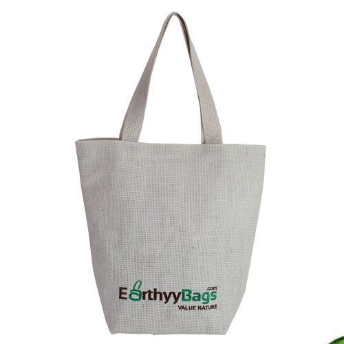 White Printed Canvas Shopping Bag