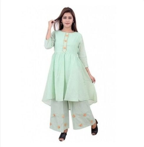 Breathable Ladies Cotton Palazzo Kurti Set