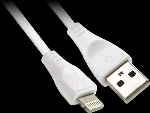 White Color Lightning USB Cable - Custom Size 1 Meter | Jacket Color: White, Low Voltage, Warranty: 6-12 Months, Ideal for Charging & Data Transfer
