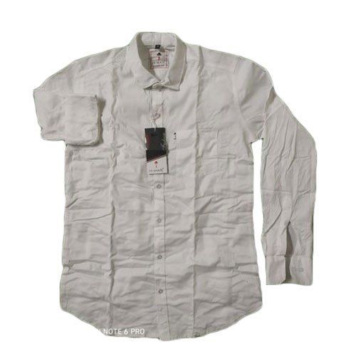 Mens Casual White Cotton Shirt