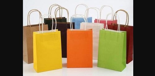 Plain Colored Kraft Paper Shopping Bags