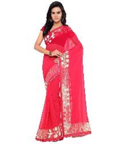 Women Pink Georgette Sarees