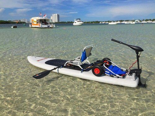 Inflatable Motorized Fishing Platform Paddle Surf Board Dingy Raft