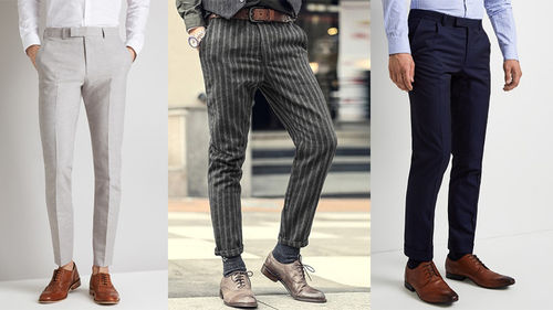 Regular Fit Plain Designer Formal Pant Pleated Trousers