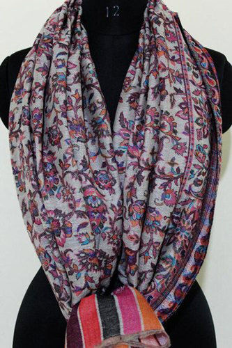 Multicolor Kani Soft Cashmere Wool Printed Shawl