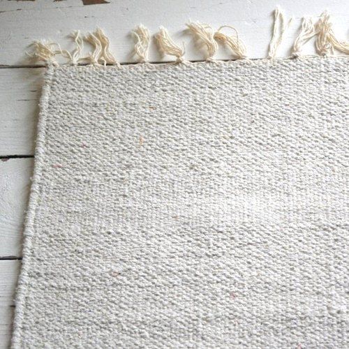 White Plain Floor Cotton Rug