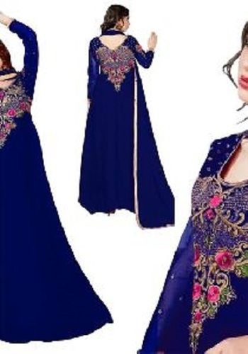 Indian Designer Blue Silk Gown