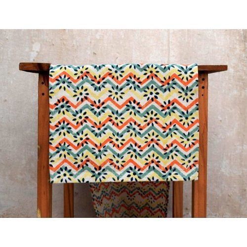 Multicolor Geometric Floral Table Runner